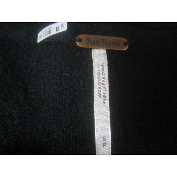 Free‎ People Womens Small Sweater Black Long Sleeve V-Neck Casual Knit - Picture 4 of 9